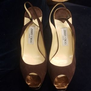 Jimmy choo brown suede gorgeous heels